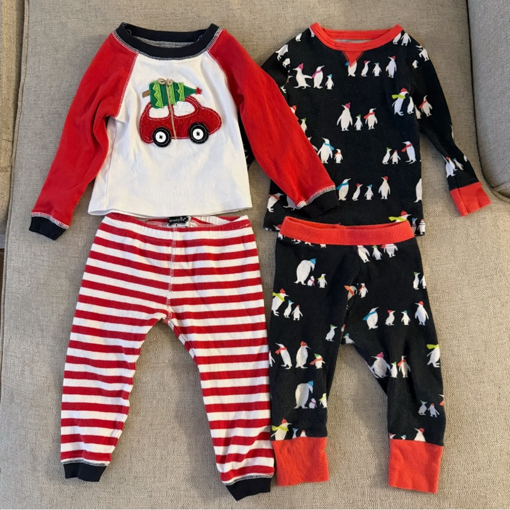 🎄 Mud Pie & Wondershop 18M Holiday Pajama Bundle – 2 Sets
